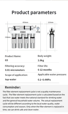 PP Cotton Ultrafiltration Water Filter 5 Stages 0.01Micron For Household Direct Drinking