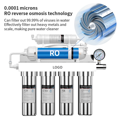 7 Grade Stainless Steel Reverse Osmosis System 600GPD for Home Hotel Drinking Water