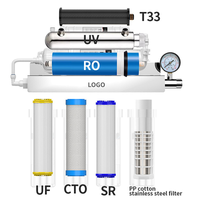 Reverse Osmosis UV Water Purifier 0.0001microns 600G For Direct Drinking Water