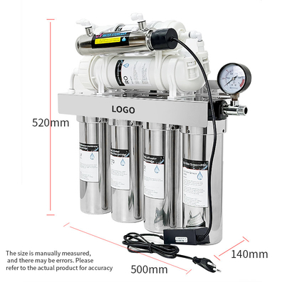 Reverse Osmosis UV Water Purifier 0.0001microns 600G For Direct Drinking Water