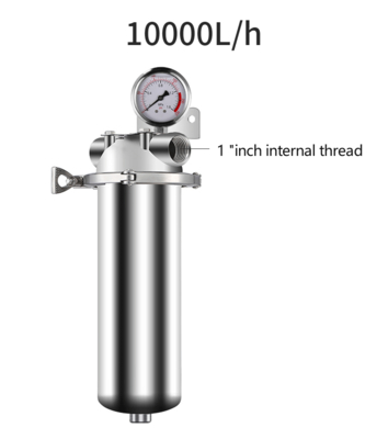 Food Grade 304 Stainless Steel Pre Filter 40 Microns 10Tons Whole House Water Treatment System