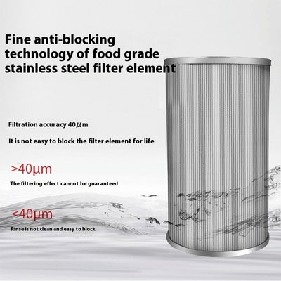 Large 316 Stainless Steel Water Filter Corrosion Resistant 40 Microns 5 Inches