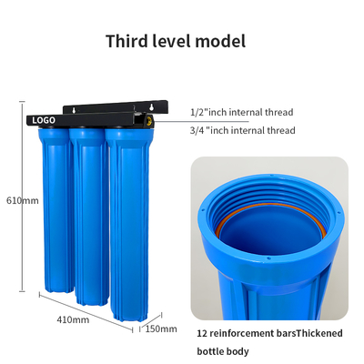 Whole House Blue Bottle Ultrafiltration Water Filter 20 Inch For Sediment Removal
