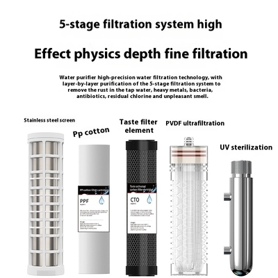 10 Inch UV Ultrafiltration Water Purifier Tap Water 5 Stage Water Filters System