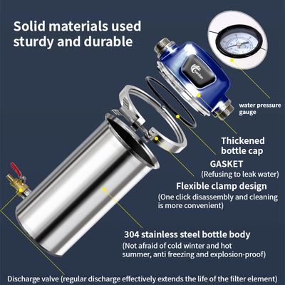 Whole House 304 Stainless Steel Water Filter CTO Activated Carbon Soft Water Purification System