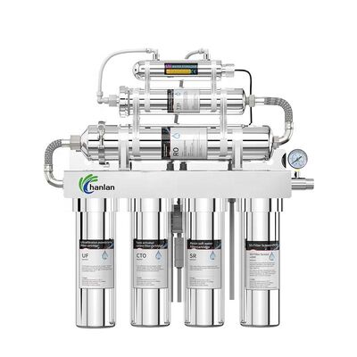 8 Stage Electric RO Water Purifier for Household Use Featuring Plastic Frame and Pressure Gauge