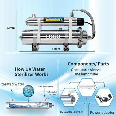 Stainless Steel Kitchen UF Membrane Water Purifier 1000L to 10000L Ultra Filtration Water System with UV Ultraviolet Lamp