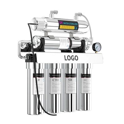 6 Stages UF Water Filtr+ UV Home Drinking Uv Kitchen Under Sink Sediment Stainless Steel House Tap Water Filtering Machine