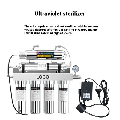 6 Stages UF Water Filtr+ UV Home Drinking Uv Kitchen Under Sink Sediment Stainless Steel House Tap Water Filtering Machine