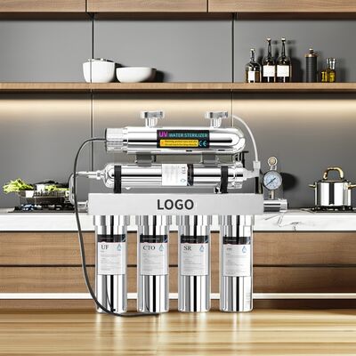 6 Stages UF Water Filtr+ UV Home Drinking Uv Kitchen Under Sink Sediment Stainless Steel House Tap Water Filtering Machine